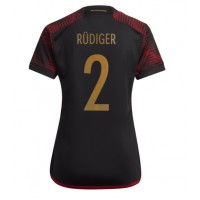 Tyskland Antonio Rudiger #2 Bortatröja Kvinnor VM 2022 Korta ärmar